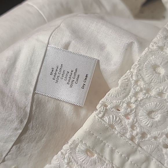 Talbots White Crochet Eyelet, Lined Summer Dress, sz 16 - Picture 5 of 5